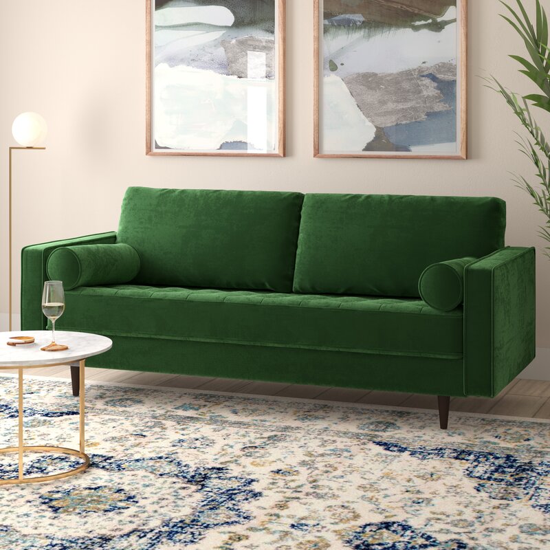 Toddington Velvet 84" Square Arm Sofa & Reviews